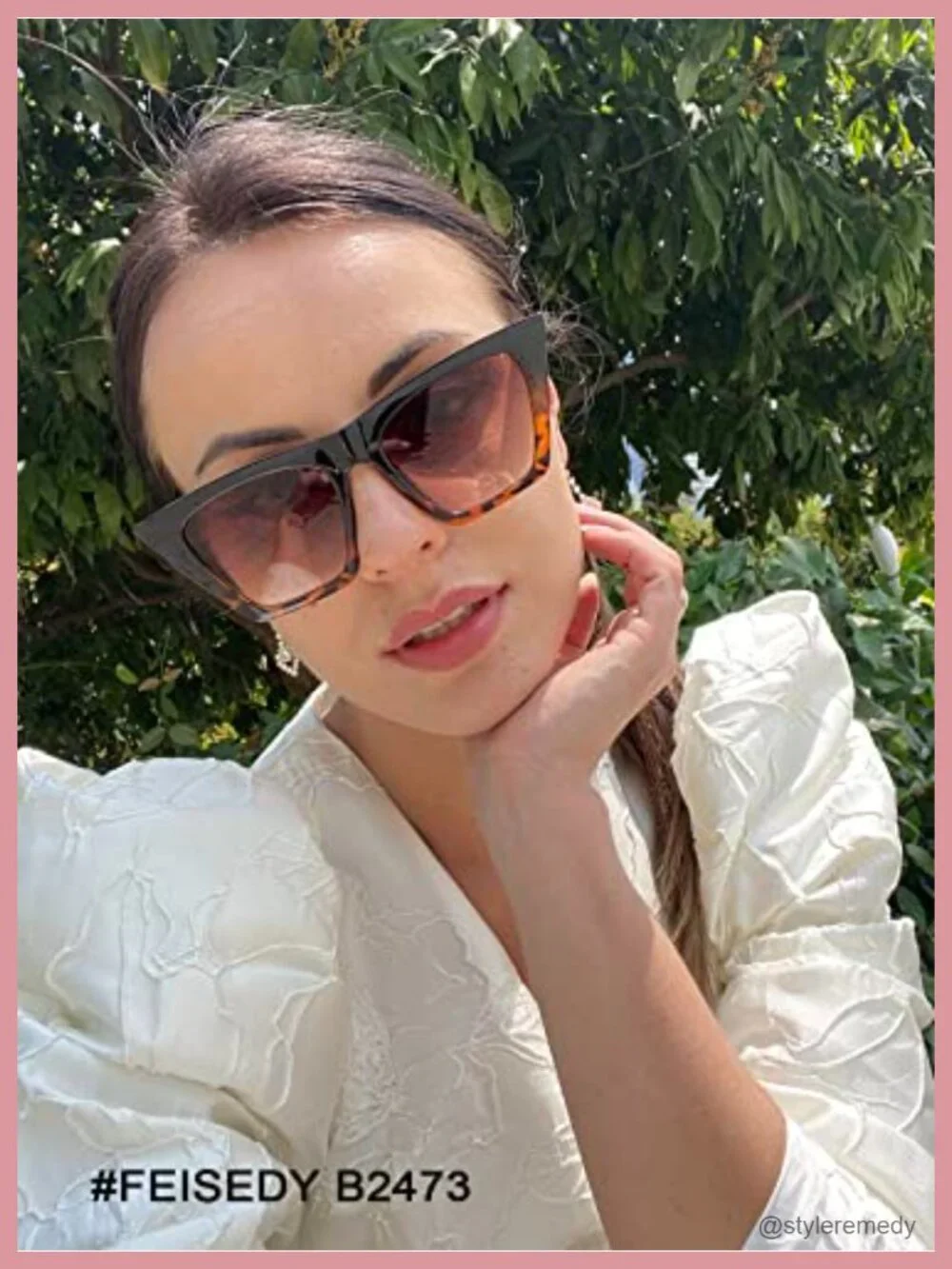 Vintage Square Cat Eye Sunglasses UV400 Protection